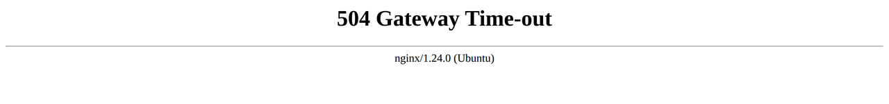 La page 504 Gateway Time-out renvoyée par nginx sur le site boulangerie-lemoulin.fr, deux lignes noires sur fond blanc
